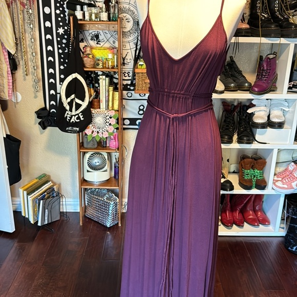 Moda International maxi dress adjustable spaghetti strap long waist tie sz med - Picture 5 of 10